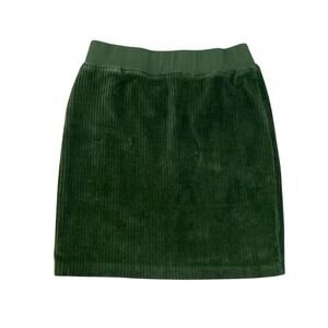 MILANO DI ROUGE Mini Skirt Womens Sz XS Green Corduroy